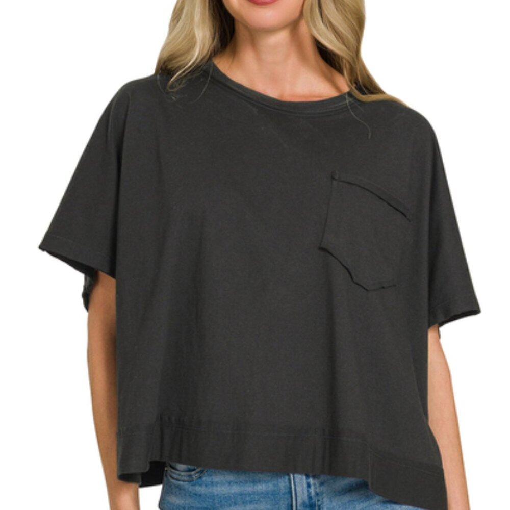 #61 ZENANA EXPOSED SEAM BOXY TOP